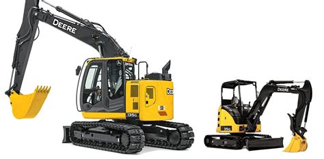 side by side mini excavator and large excavator|excavators vs minis.